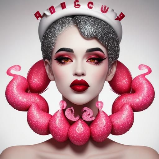 Surreal Food Lips With Glitter Lipstick