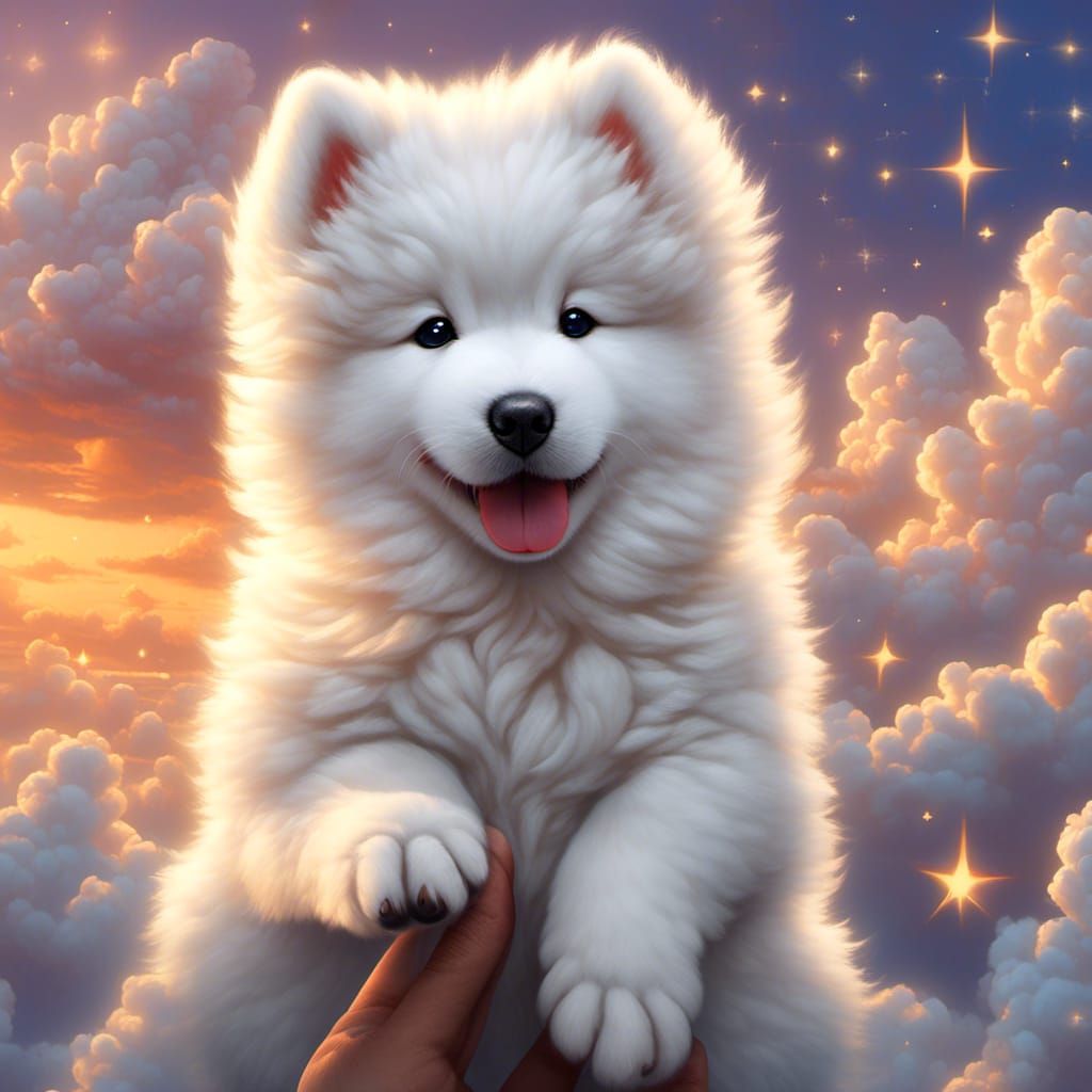 Fluffy Samoyed puppy