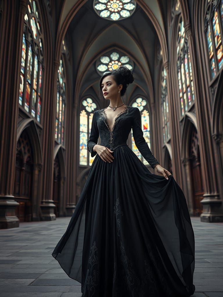 Gothic Elegance in Victorian-Inspired Splendor