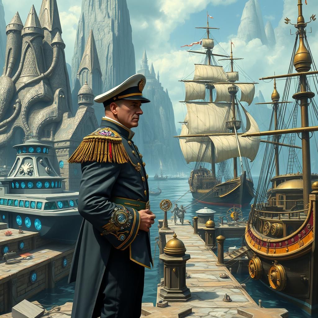 Eccentric Navy Captain Oversees Steampunk Port