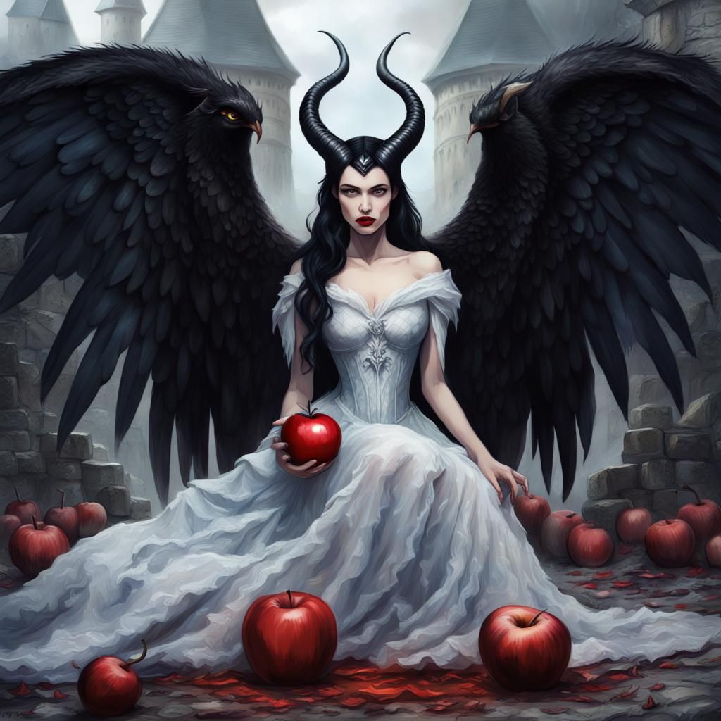 Evil Snow White with Horns and Wings