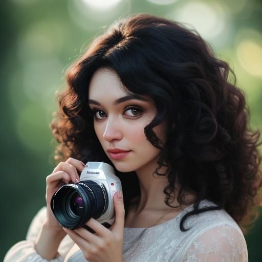 Curious Girl Observes World with Wonder: Photography