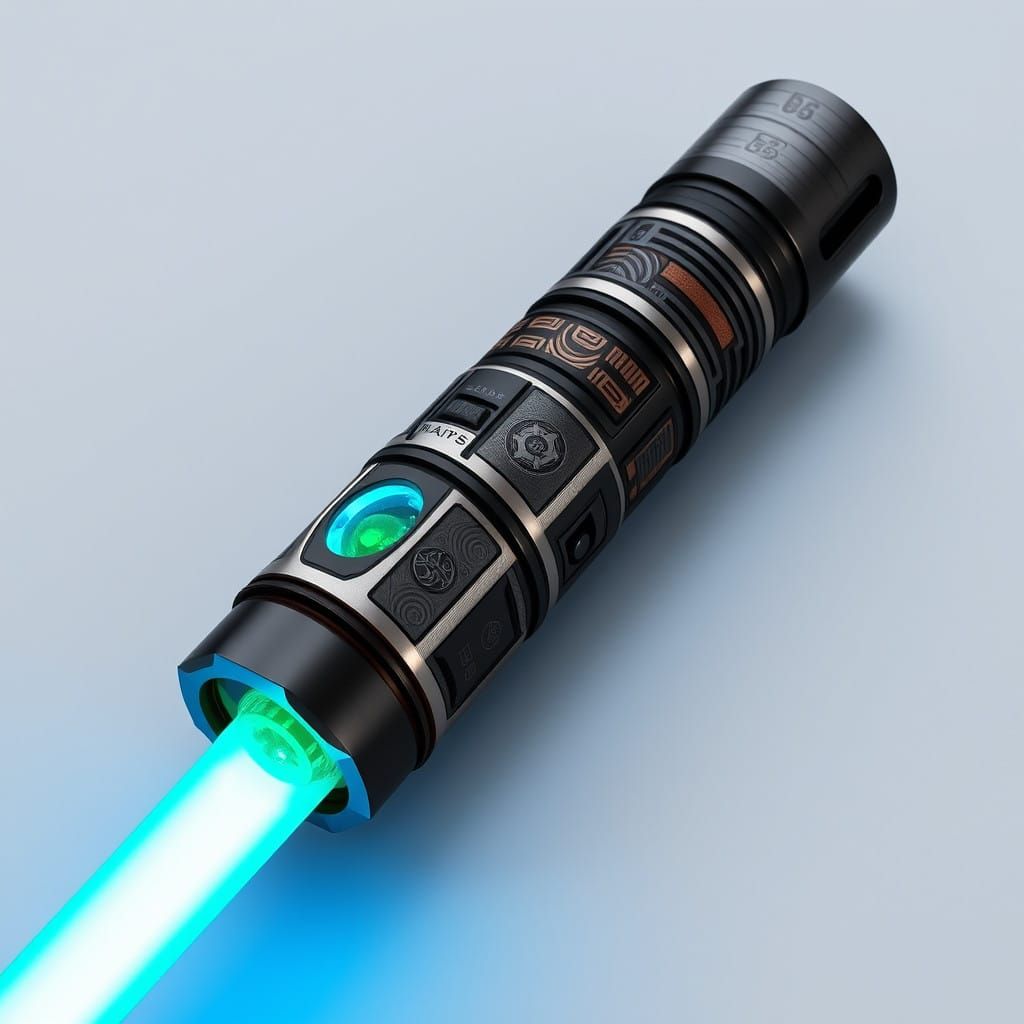 Sleek Star Wars Lightsaber Hilt in Chrome and Obsidian