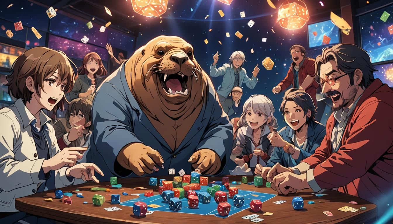 Walrus Dice Game in Anime Style