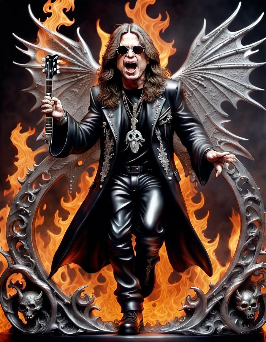 Intricate Metal Figurine of a Rock Star