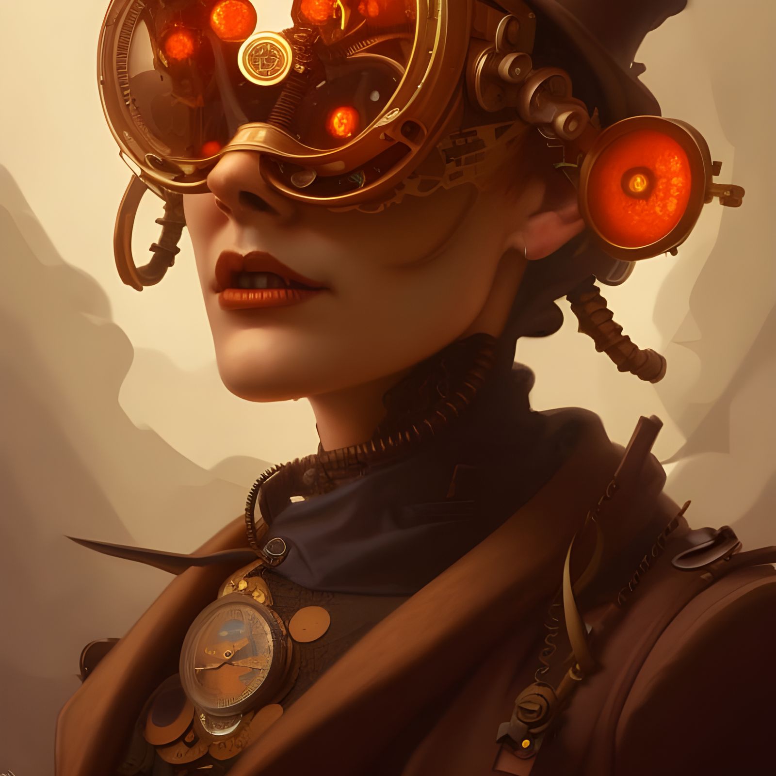 Steampunk Jack Pumpkinhead Portrait in Digital Art Style