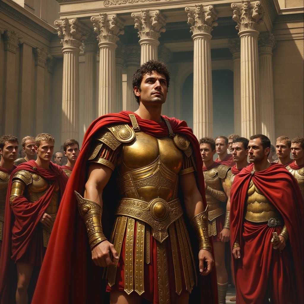 Powerful Portrait of Julius Caesar in Ancient Roman Splendor