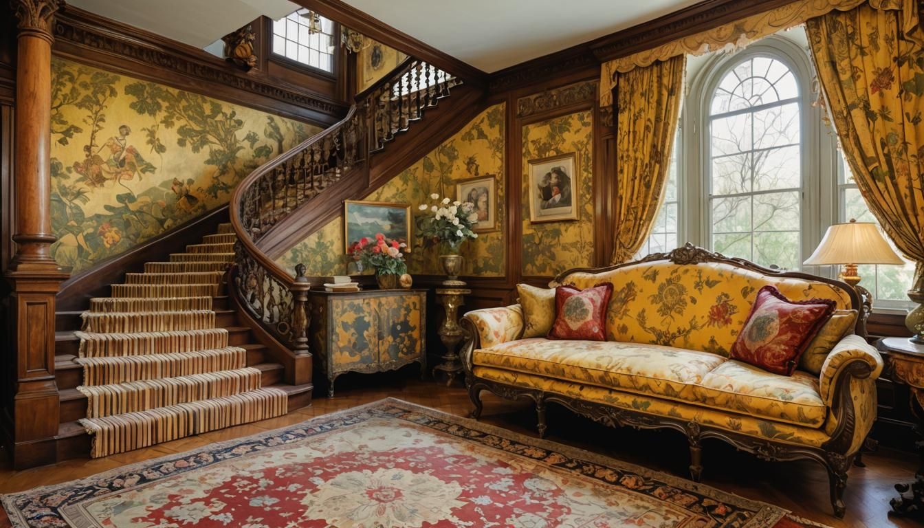 Brooding Fainting Couch with Bohemian Pillows