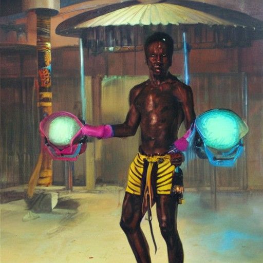 African King at Cyberpunk Martial Arts School