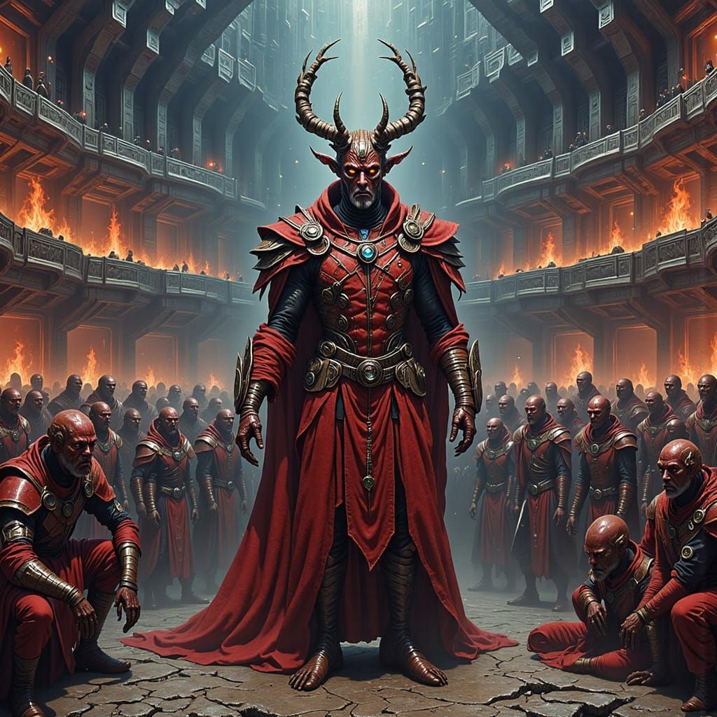 Klingon Warrior Dominates Opera Stage in Blood-Red Armor