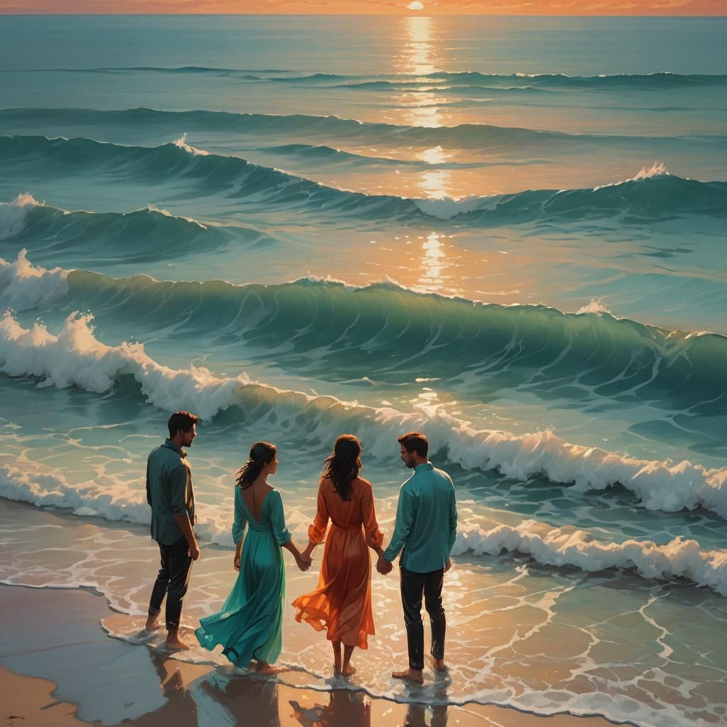 Romantic Seaside Wedding Vows in Hyperrealistic Style