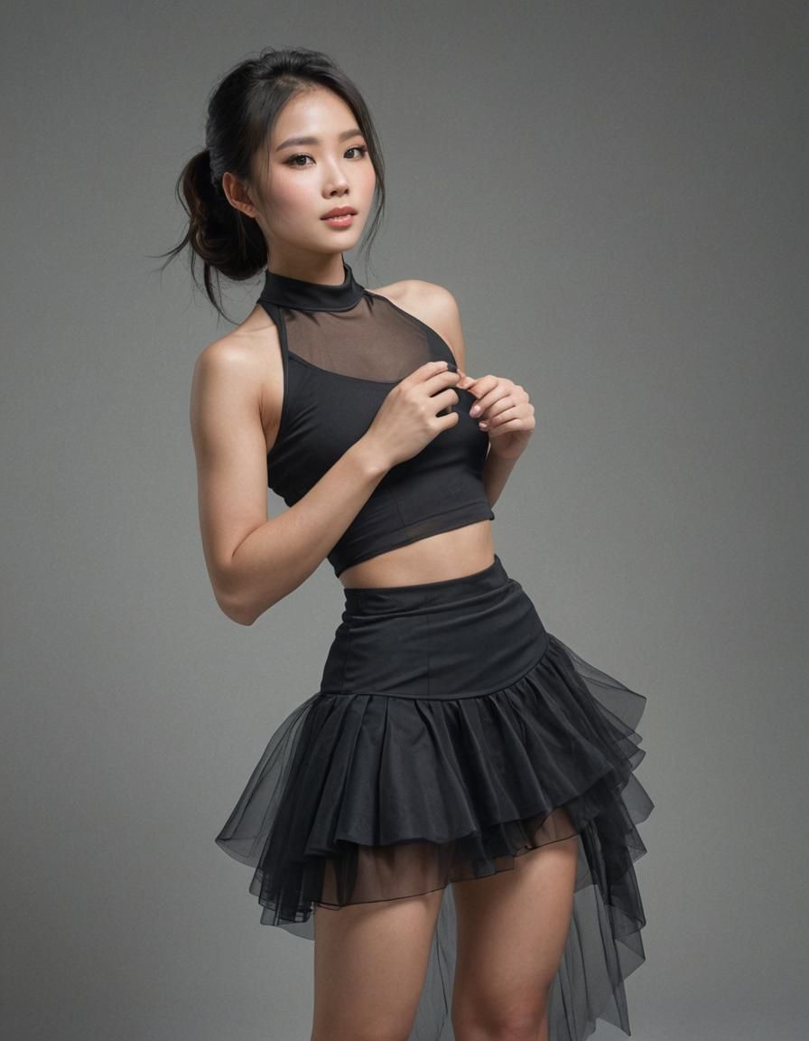 Vietnamese Woman in Mist: Neo-Impressionist Style