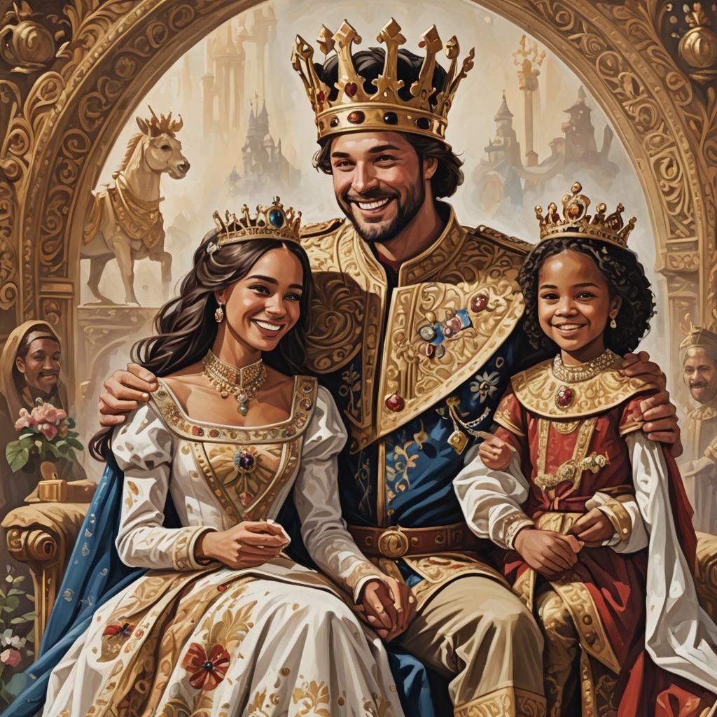 Happy Young Royal Family Portrait