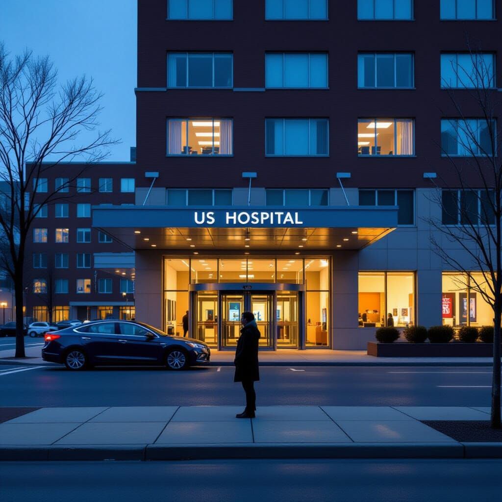 Photorealistic US Hospital Entrance Scene