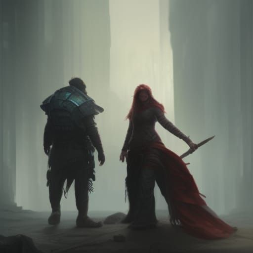 Guarding the Queen: A Dramatic Digital Painting