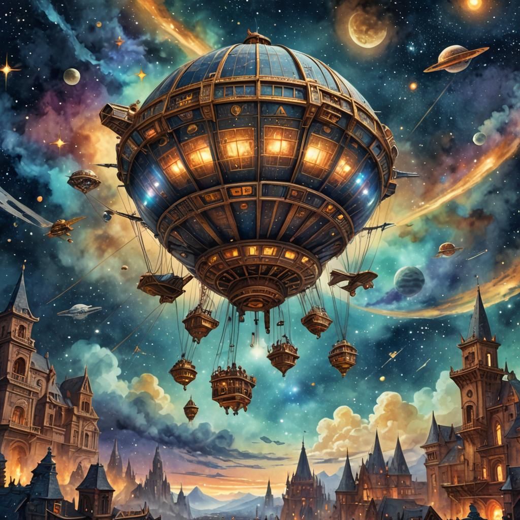 Ultra detailed ancient Bizarre flying machine