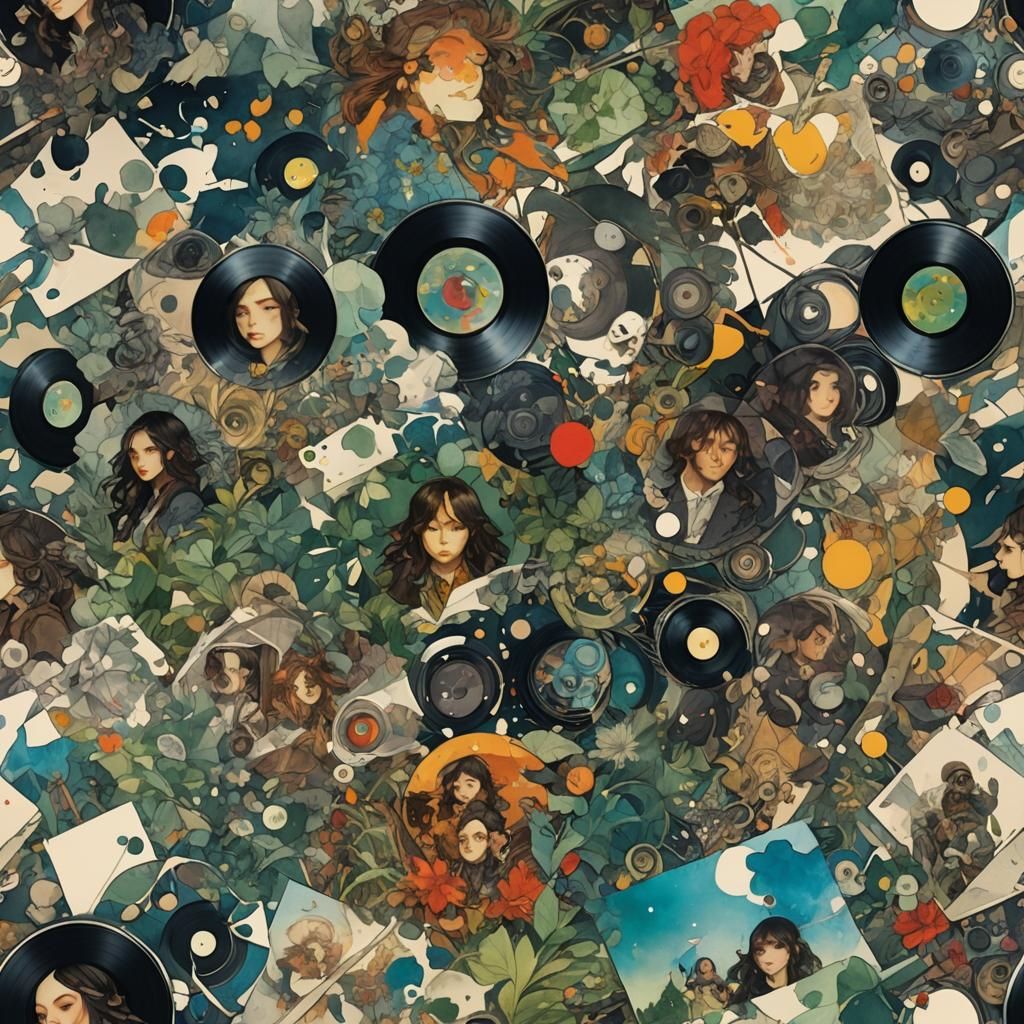 Watercolor Record Sleeve Art at Dawn by Moebius