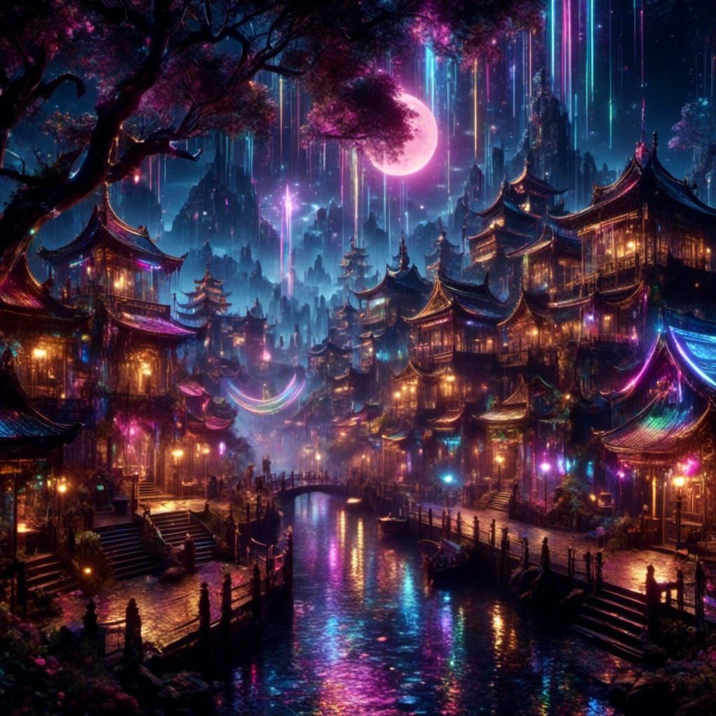 Holographic Pop Art Cat Portrait