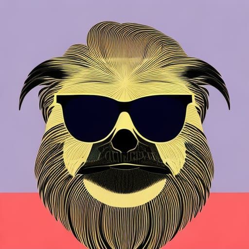 Sloth in Sunglasses: Pop Art Screen Print