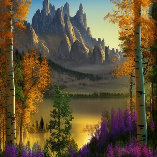 High Fantasy Elven City in Golden Sunlight