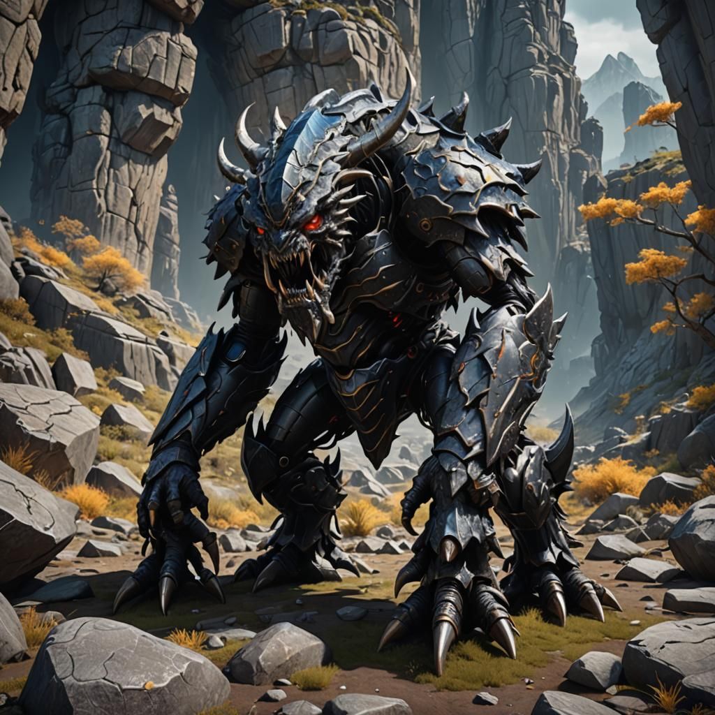 Echolocation Monster with Natural Rock Armor