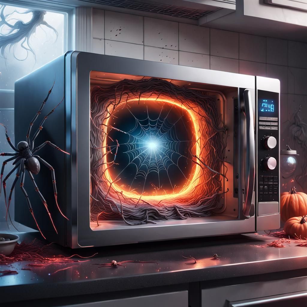 Haunted Microwave: Spider Portal to Another Dimension