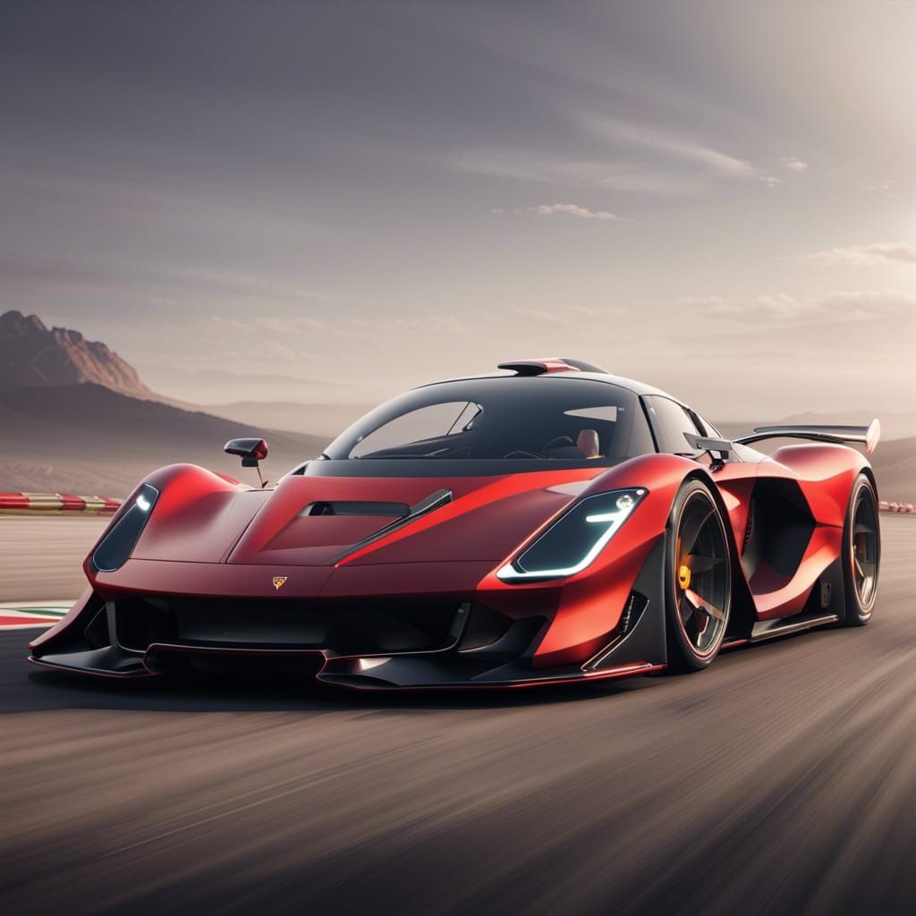 Futuristic Racing Hypercar Concept Art