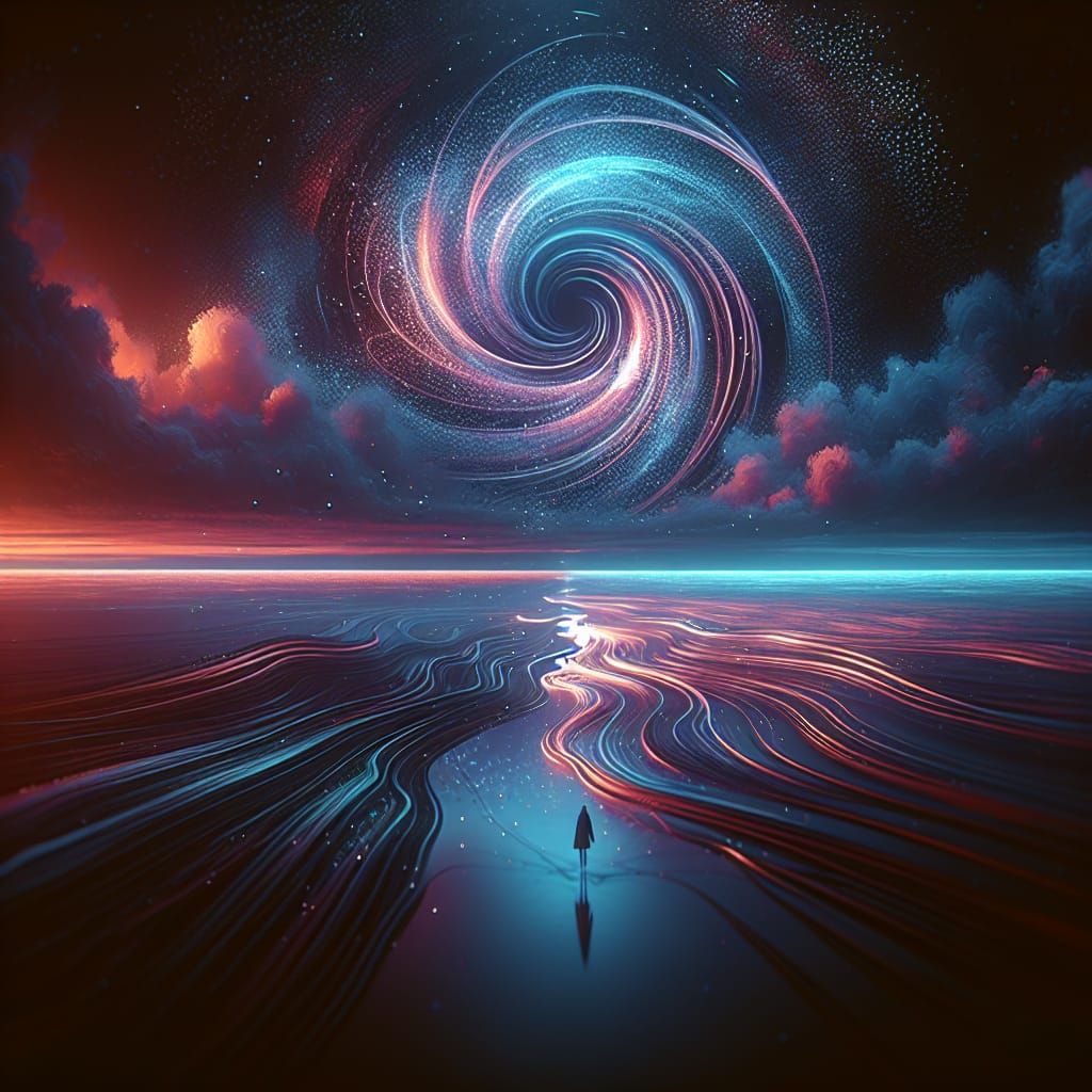 Abstract Dream Landscape of Isolation in 8K