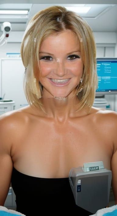 Person in Operating Theatre Getting onto Surgical Table