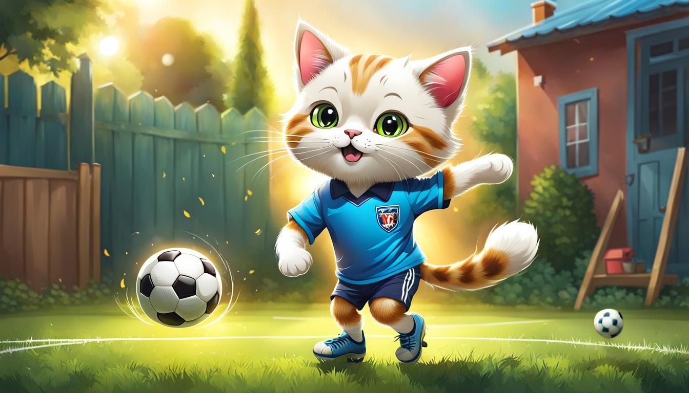 Cat Playing Soccer