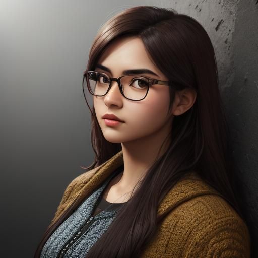 Hyperrealistic Portrait of a Young Latina Writer