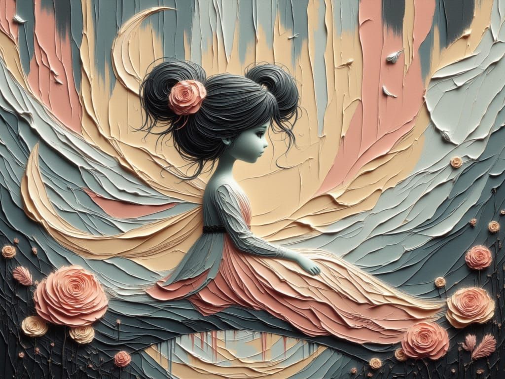 Queen Fairy of Love and Sweetness in Pastel Sky