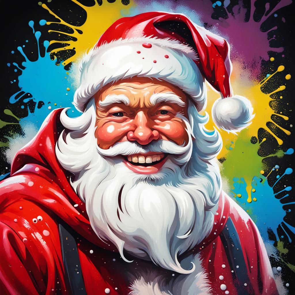 Jolly Santa Claus Graffiti Art