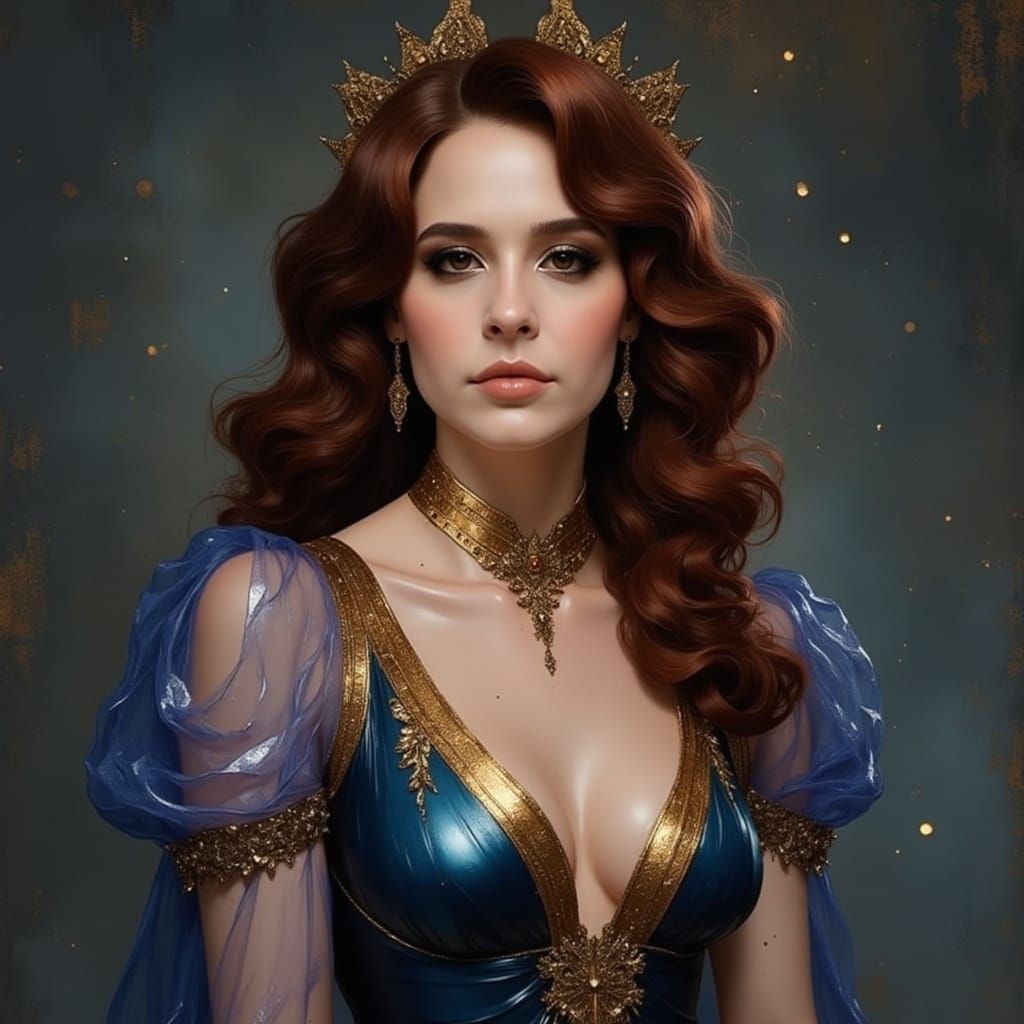 Ethereal Vampiress Queen in Futuristic Regalia