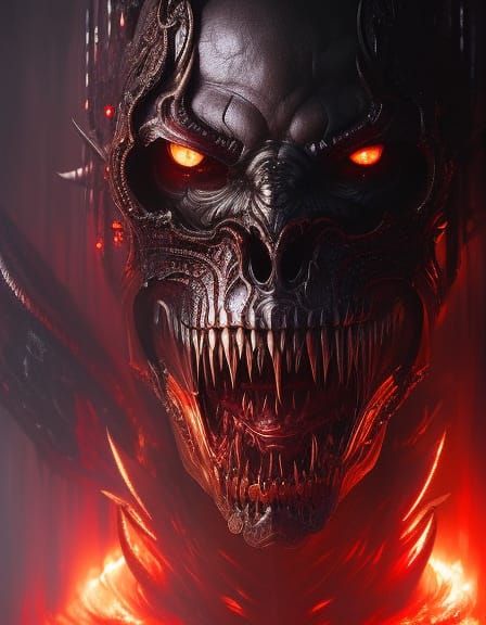 Demonic Portrait in Post-Apocalyptic Hellscape