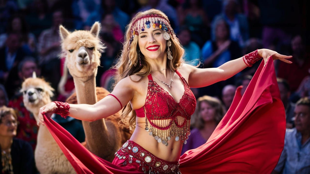 Joyful Belly Dancer Performing with Grace