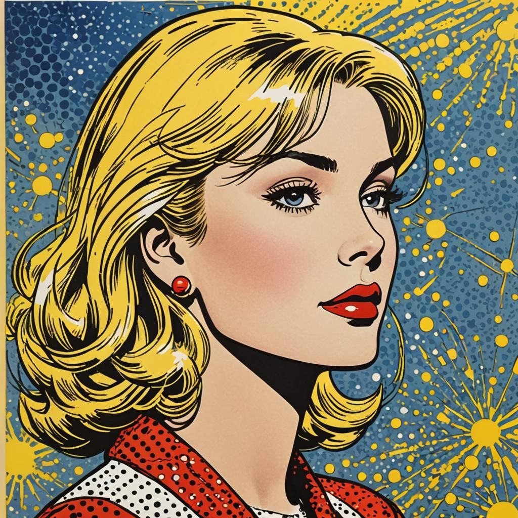Blonde Woman in 1960s Pop Art Style