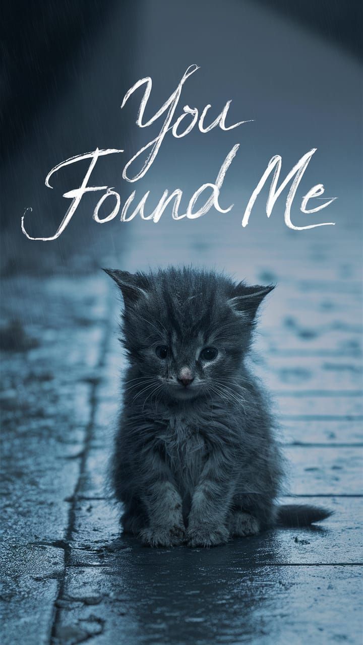 Heart-Wrenching Movie Poster of a Lost Kitten