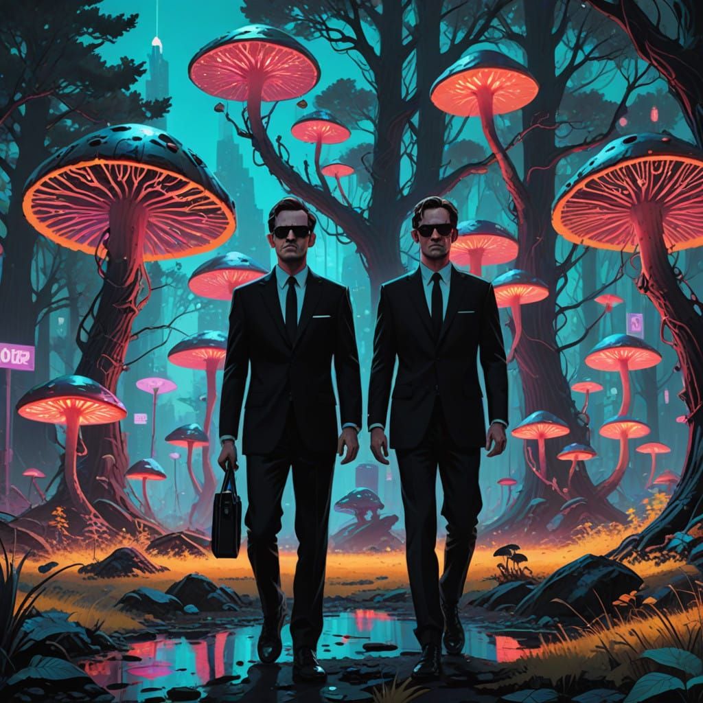 Heroes of the Mystic Realm in Cyberpunk Style