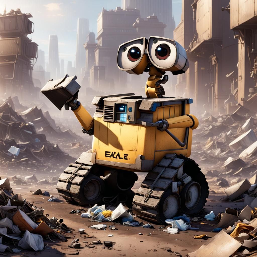 Wall-E Cleans a Garbage Wasteland