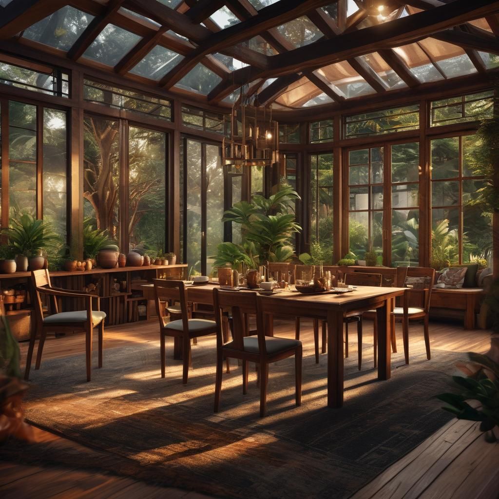 Bungalow Dining Room with Moody Cinematic Lighting
