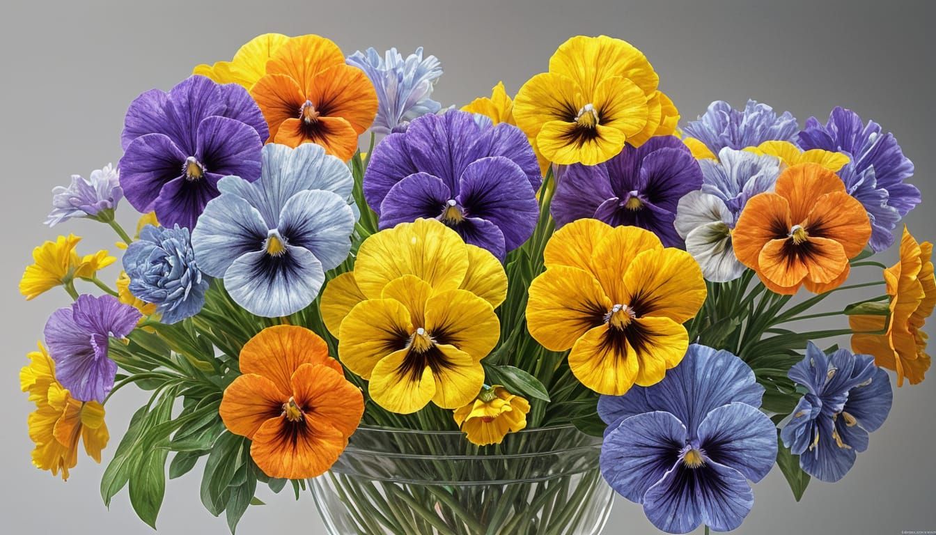 Hyperrealistic Floral Arrangement in Splash Art Style