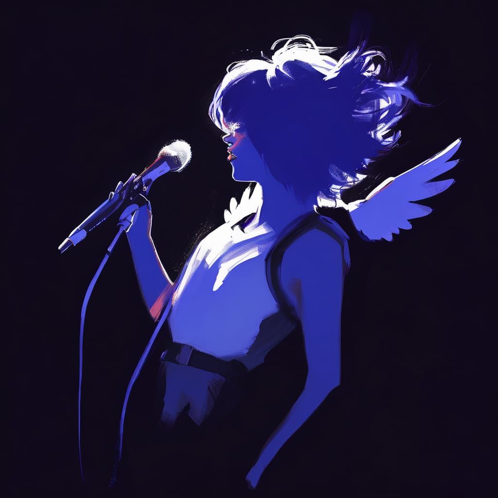 Girl in Starry Night Sky, UI Art Style