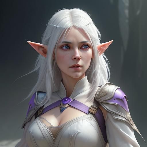 Elven Archer Portrait in Hyperdetailed Style