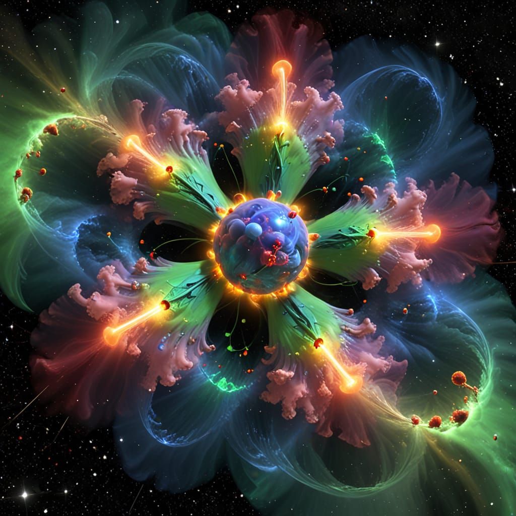 Abstract Quantum Field Visualization in Cosmic Storm