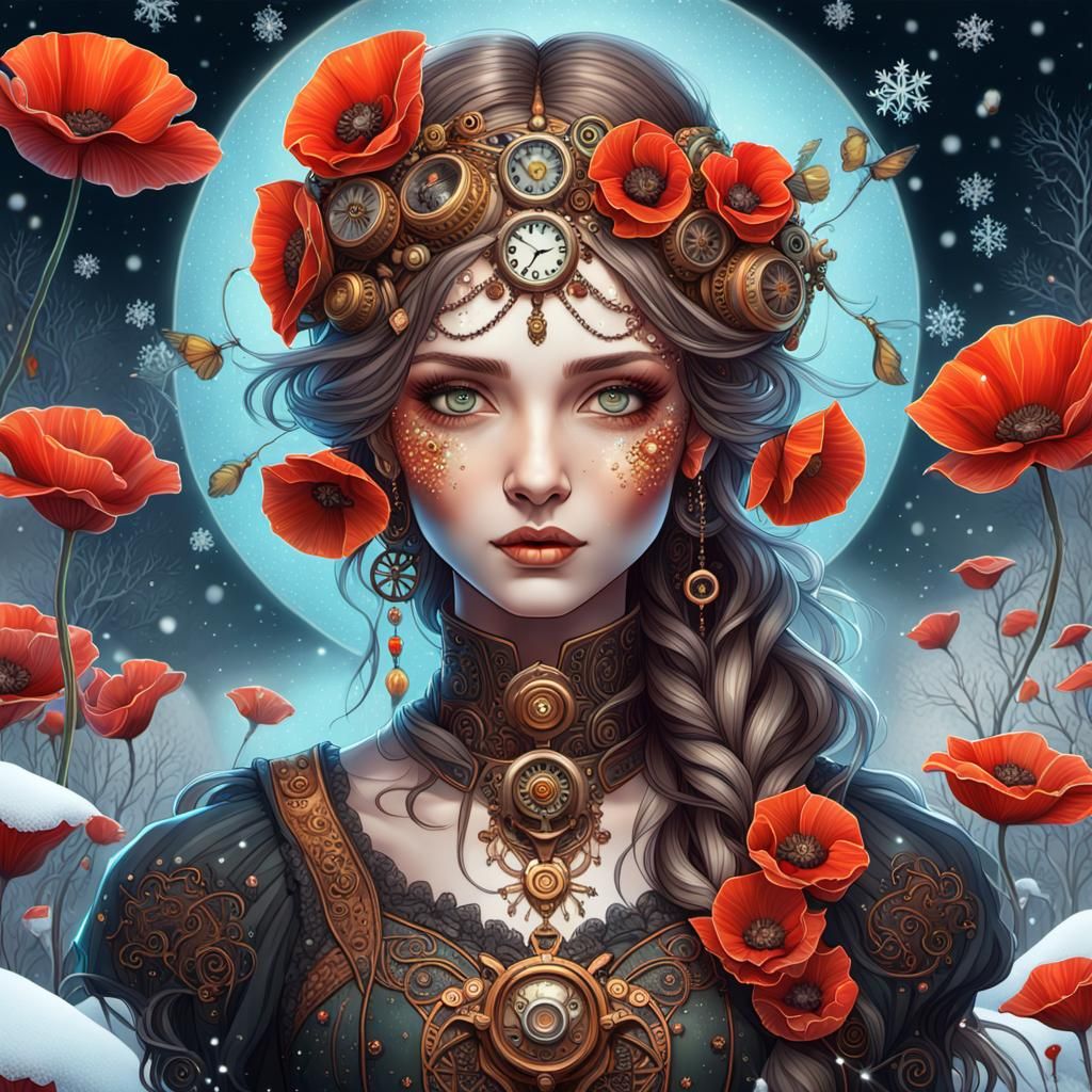 Glowing Steampunk Fairy Ballerina Portrait