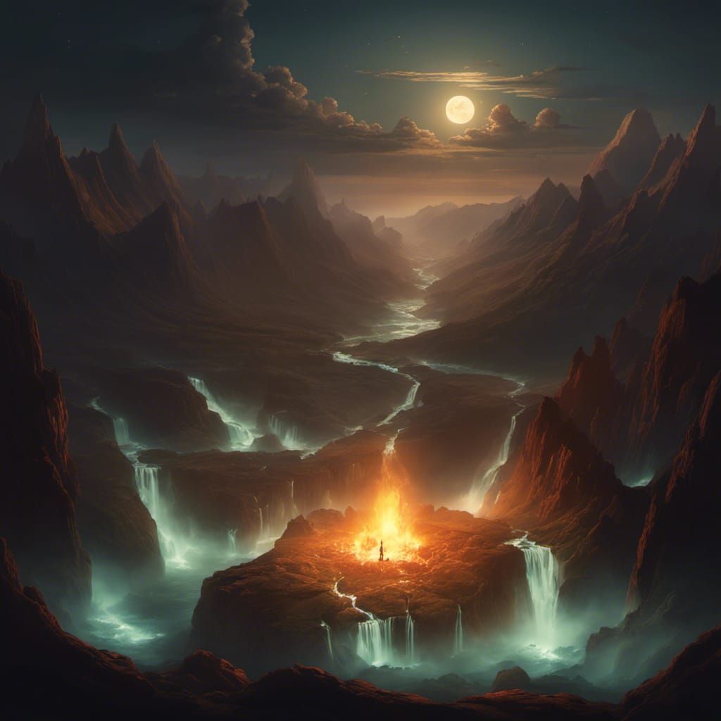 Apocalyptic Desert Fire: Dark Fantasy Concept Art