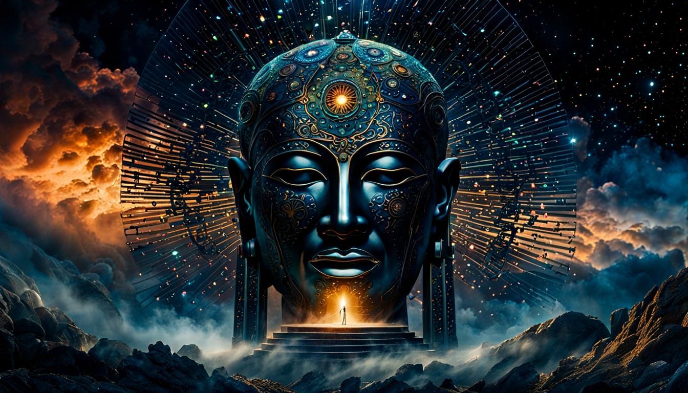 Ethereal God Pathoss Drifting in Cosmic Realm