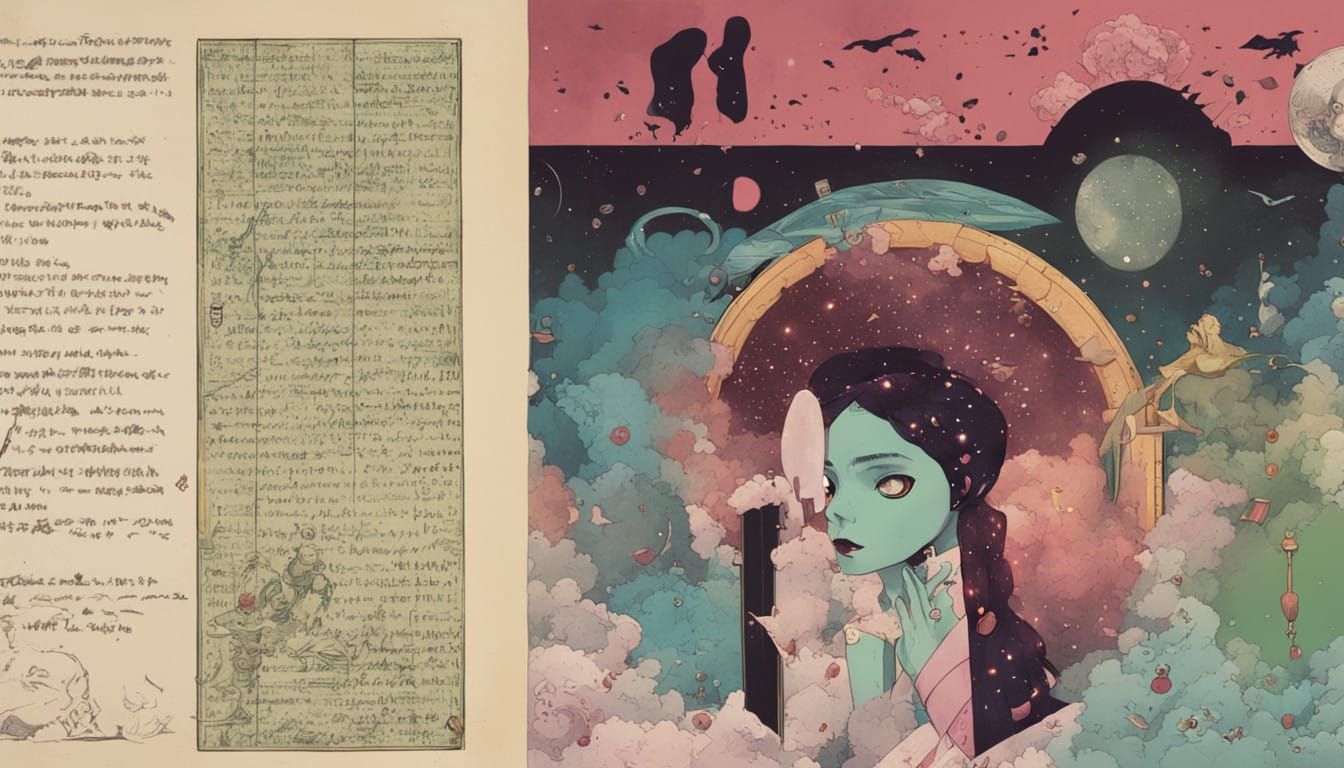 Girl from Alfa Centauri in Cosmic Dreamworld