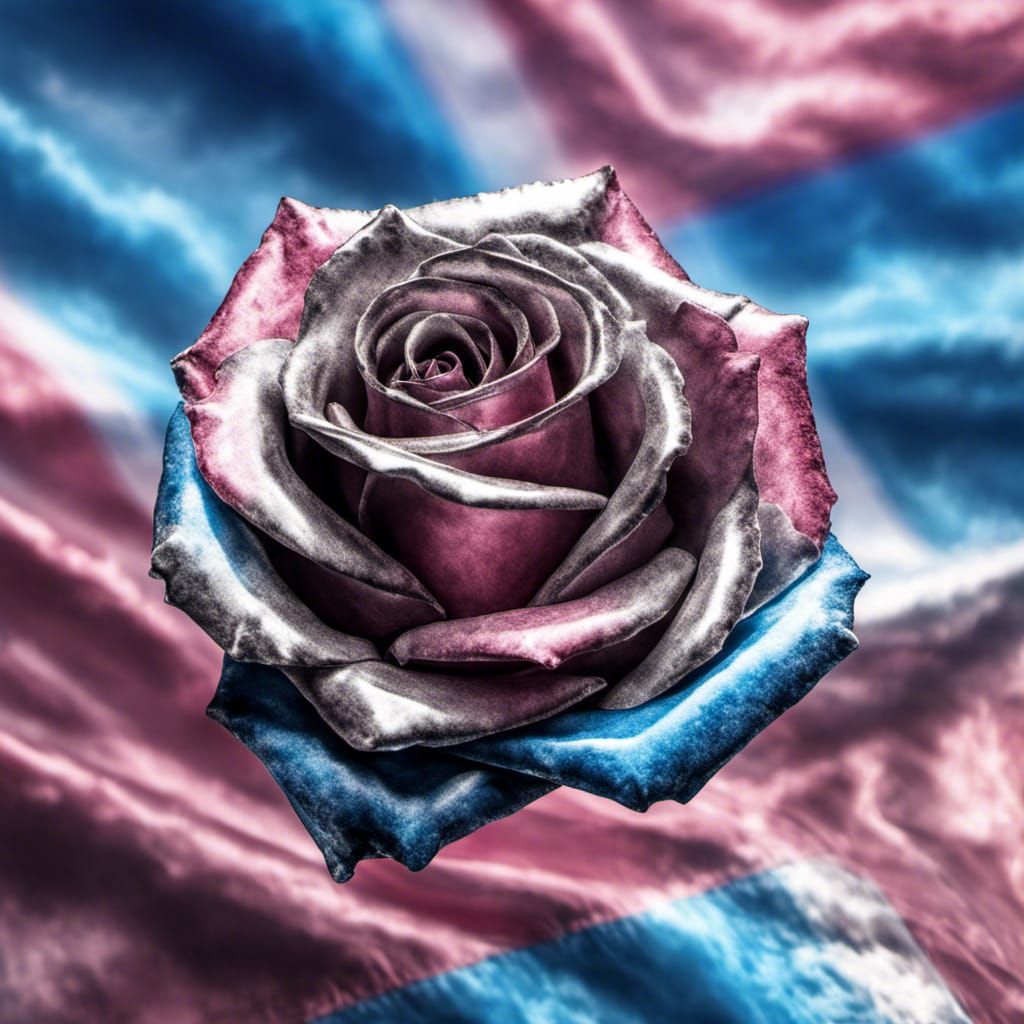Transgender Pride Flag Crystal Rose in HDR